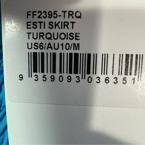 Faithfull the Brand Esti stretch mini skirt turquoise blue NWT - Picture 13 of 15
